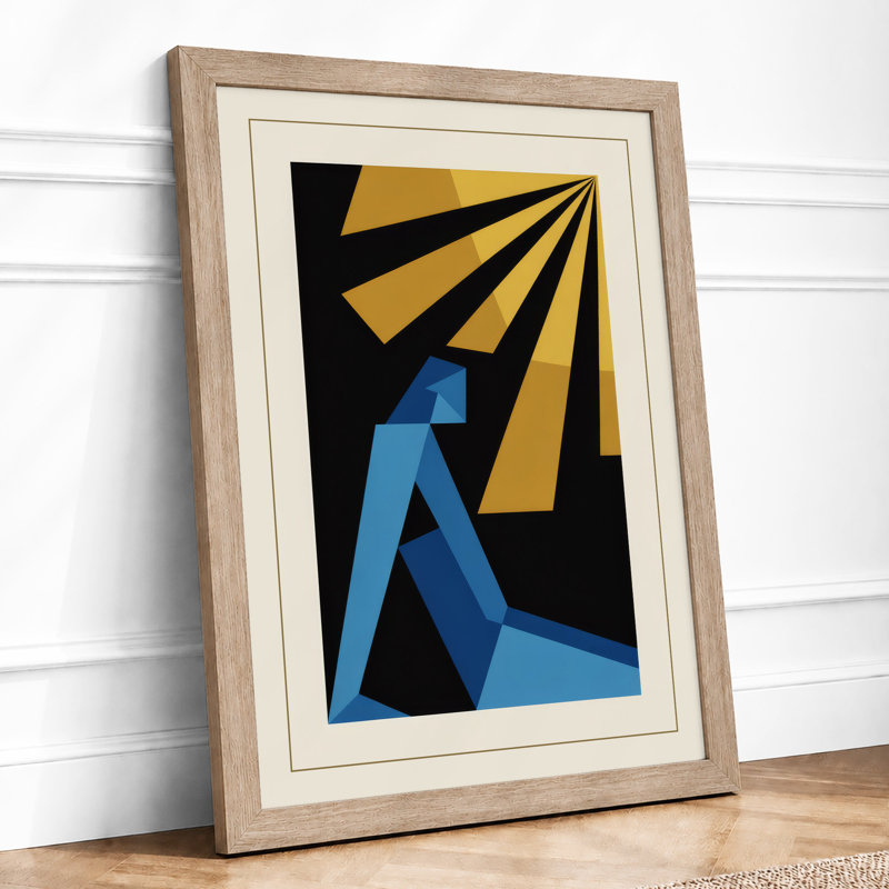 Forward Light Art Deco - Framed Print, A4 - 29.7 x 21.0 cm, Oak