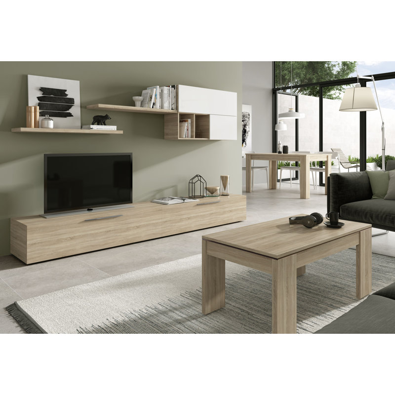 Biagi Lift Top Four Leg Coffee Table with Storage, Natural