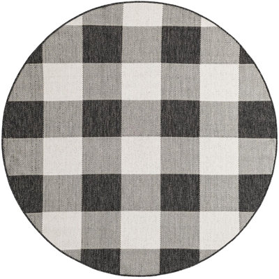 Tapis intérieur / extérieur noir et blanc Borrego