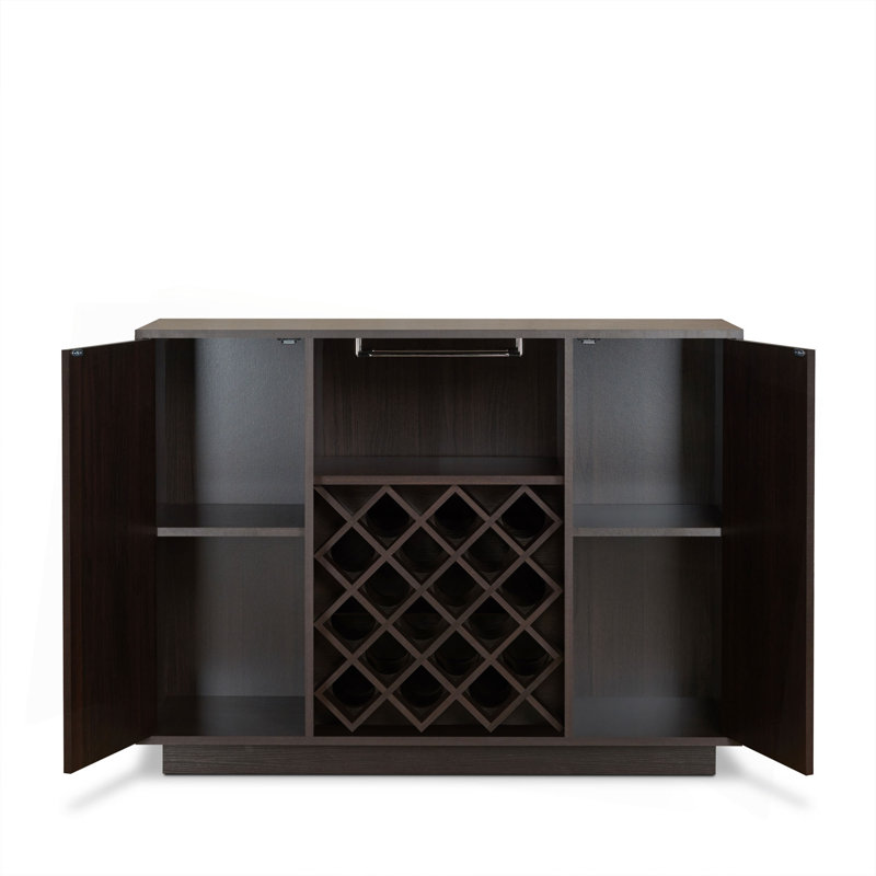 Hazen Espresso Finish Wine Cabinet