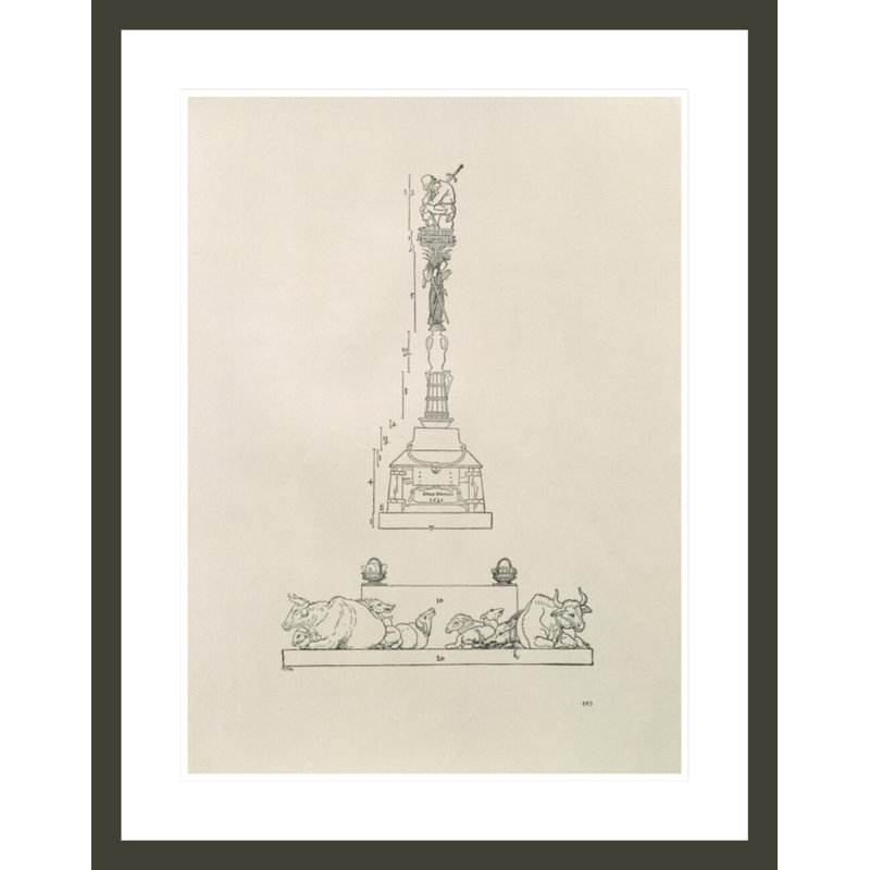 Monument commémorant la «Victoire sur les paysans» d'après le «Manuel de mesure» par Albrecht Dürer, impression giclée sur cadre