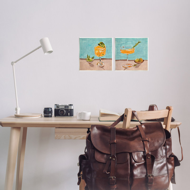 «Orange Cocktail Still Lifes», ensemble d'art sur plaque par Melissa Wang