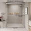 Porte de douche coulissante, porte coulissante semi-sans cadre pour salle de bain-112535302