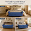 Banc de rangement rembourré de 63 po avec accoudoirs roulés Velnora, banc repose-pieds capitonné avec grand compartiment de rangement, pieds en bois massif, banc de chambre à coucher pour le salon, l'entrée, le couloir-43024137