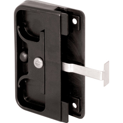 Prime-Line Black Plastic Mortise Style Screen Door Latch and Pull (Single Pack)
