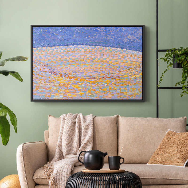 Dune III, 1909 - Piet Mondrian, toile tendue avec châssis, 24 po x 36 po, Doré