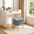 Modern Velvet Storage Vanity Stool Cozy Faux Fur Cushioned Accent Chair Gray-1066943478