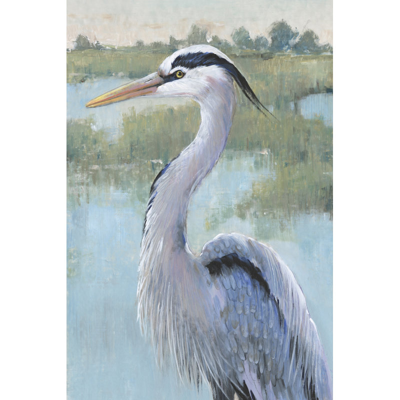 Blue Heron Portrait I by Tim O'Toole - Painting on Canvas, Wrapped Canvas, 76cm H x 51cm W