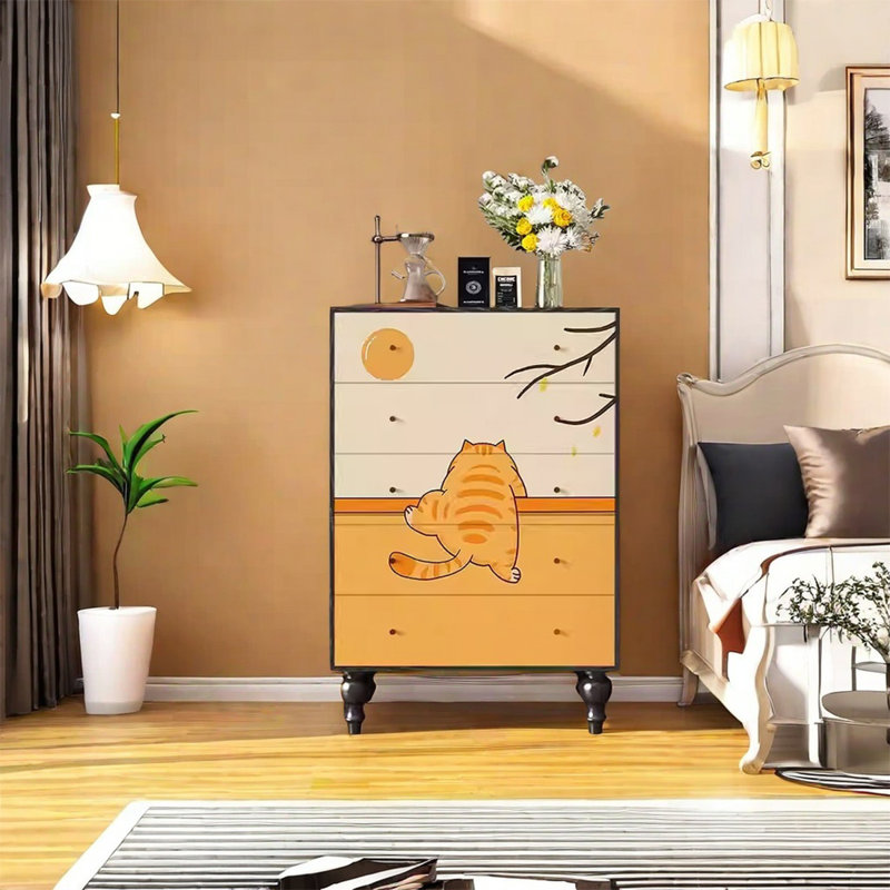Armoire de rangement élégante à cinq tiroirs