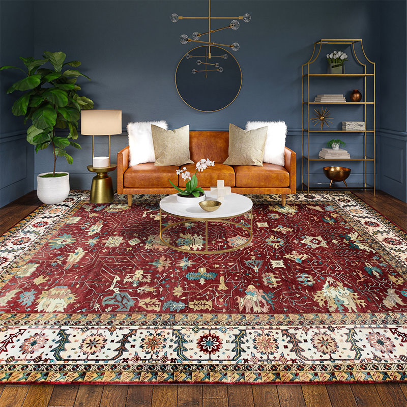 Elegant Wool Oriental Area Rug, Rectangle 9' x 12'