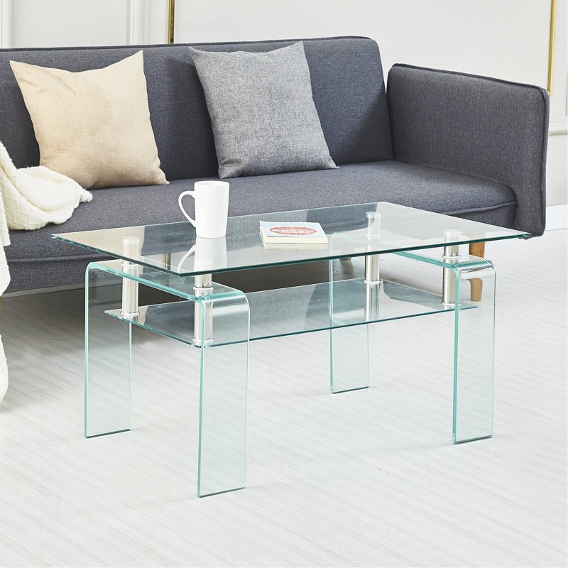 Table basse en verre trempé transparent