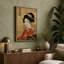 Woman in Red Kimono Japandi - Wrapped Canvas-1339925520-1339925526