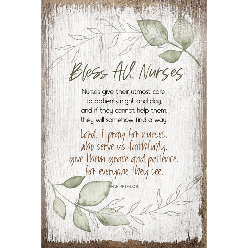 Plaque de bois Bless All Nurses