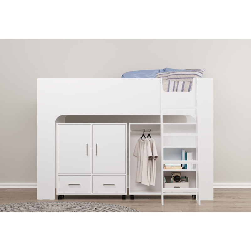 Webrook 90 X 190cm Mid Sleepers with Storage Included, White