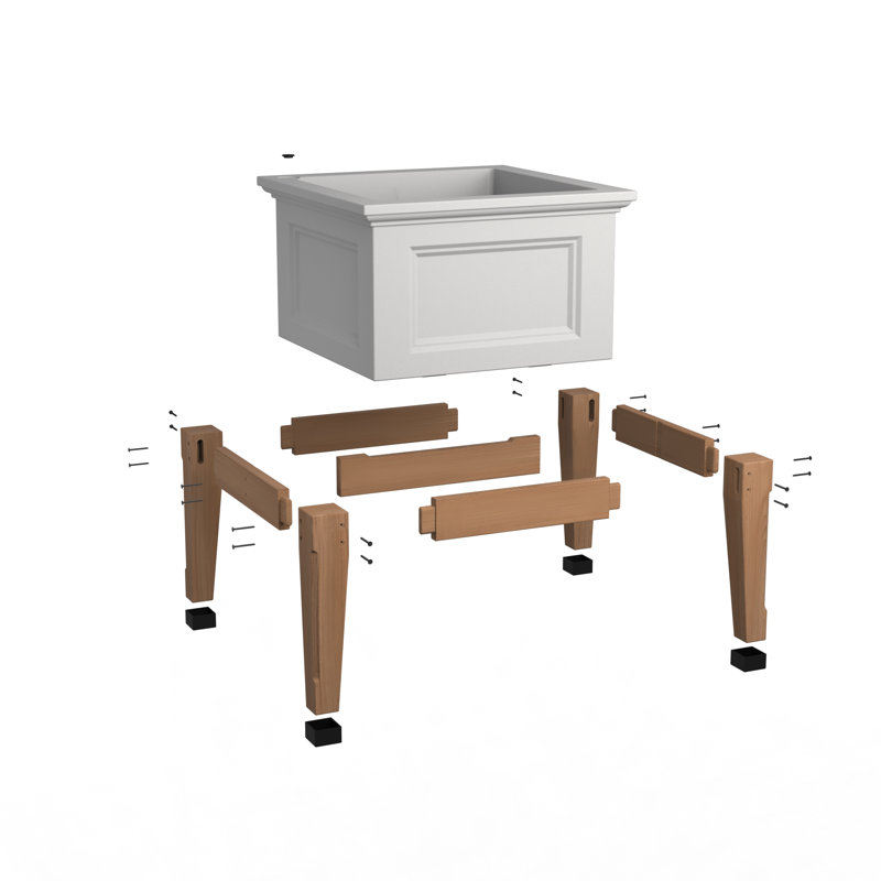 Fairfield 24x24 White Plastic and Wood Elevated Garden Bed