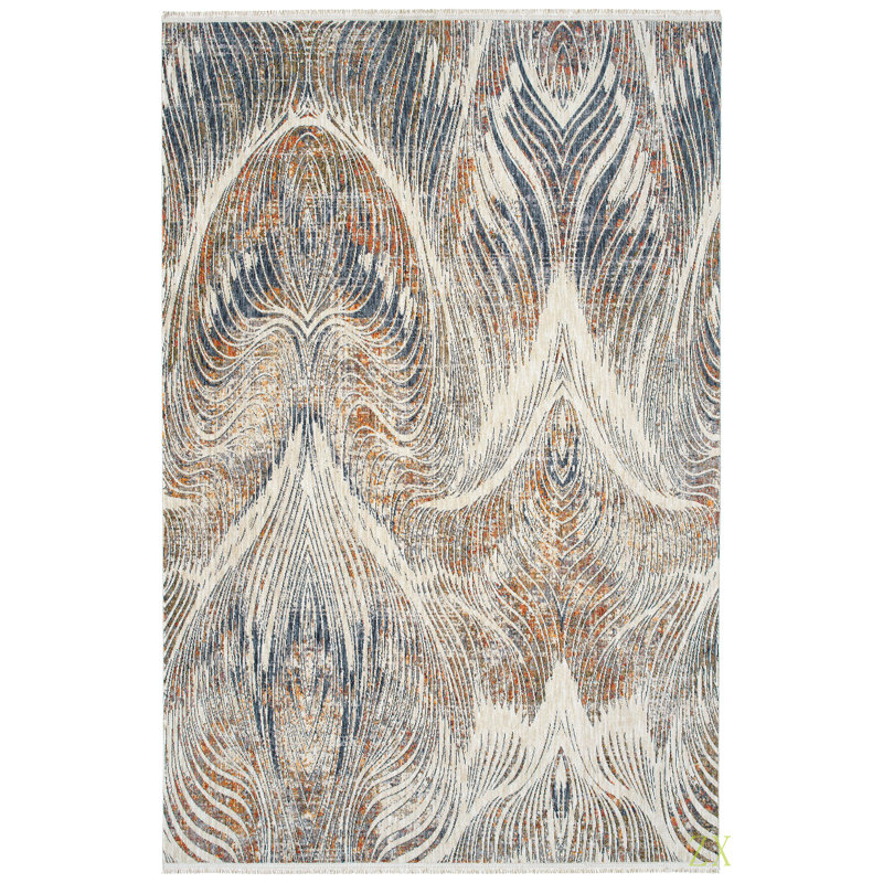 Modern, Abstract, Cut Pile 5'3" X 7'3" Rectangle Area Rug