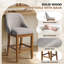 Tabouret de bar moderne à hauteur de comptoir avec dossier, siège en similicuir et pieds en noyer d'hévéa-130699758-130699762