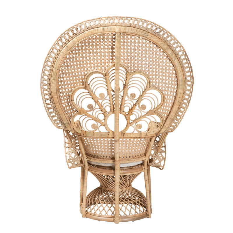 Fauteuil à oreilles en rotin de polyester capitonné l 41,3 po Kerlin