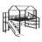 Metal House Loft Bed With Slide，Stairs And Storage Shelves-667102505