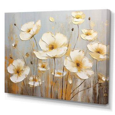 Minimalisme, jaune, jaune, bouton d'or - impressions sur toile