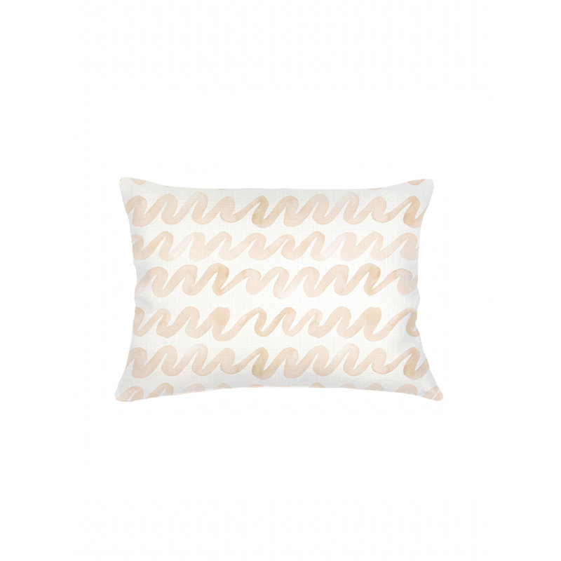 Coussin en lin beige 14 x 20, Beige, Rectangle H 14 po x l 20 po, Polyester