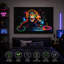 Britwall LED Wall Art DJ Monkey Illuminated Canvas 123x83cm with UK Plug & ON Off Switch