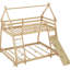 Lit superposé simple au-dessus d'un grand lit avec filets d'escalade et rampe - Améliorations de la construction solide