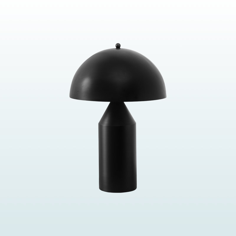 Odette Standard Metal Table Lamp in Black Finish, 22.26'' H X 14.88'' W X 14.88'' D