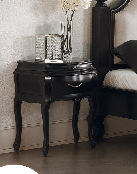 57cm W Manufactured Wood Bedside Table, Black
