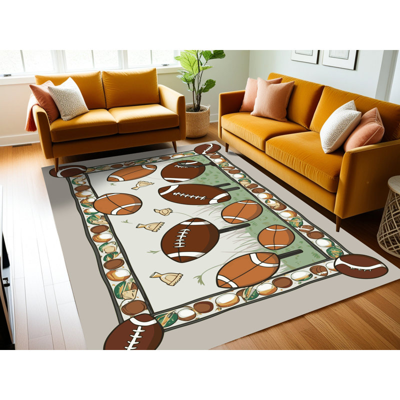Tapis de football pour enfants Zoomie, Rectangulaire 8 pi x 12 pi