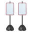Portable Sign Post 5 ft Sign Stands with Hard Plastic Base, for No Parking Street Signs, Handicap Parking Sign, Movable Sign Stand with Wheels, Hardwares, Heavy-Duty Q235 Steel, Black