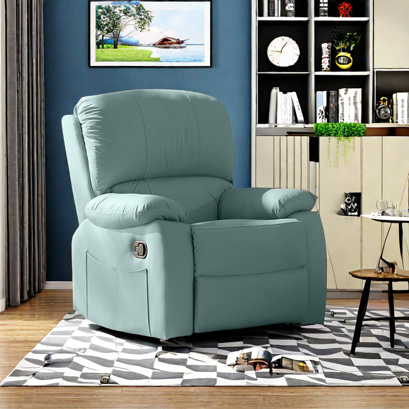 Fauteuil inclinable avec pivot à 360 ° et structure en acier au carbone, Bleu clair