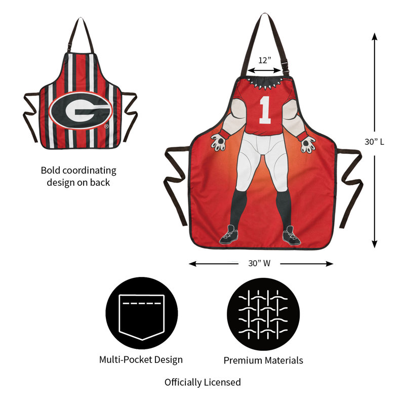 No Pattern Bib Apron, University Of Georgia