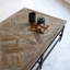 Solid Elm And Metal Coffee Table