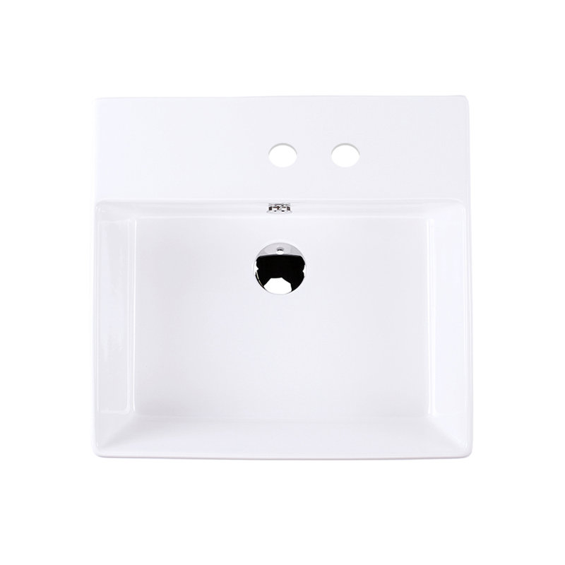 Aquamedia 20'' L Bathroom Sink, 2 Hole - 4" Centers