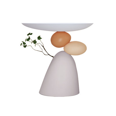 Abstract Plant Art Decor Resin Side Table End Table