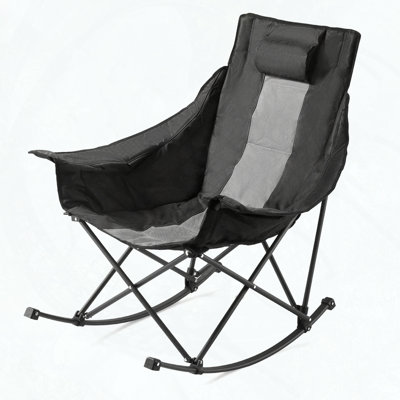 Chaise berçante de camping avec porte-gobelet et poche latérale