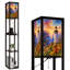 Lampe sur pied à DEL à intensité variable, coucher de soleil, coucher de soleil, arbres d'automne, vue sur la côte, lampe sur pied en panneau de fibres à densité moyenne avec télécommande, lumière 3 couleurs, pour le salon, la chambre à coucher
