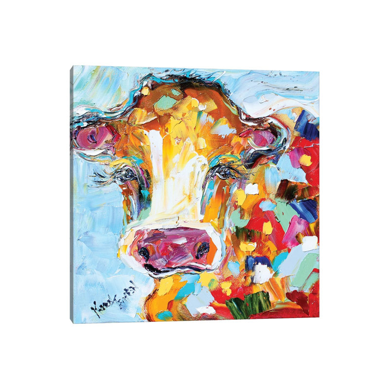 Cow 1 Piece Wrapped Canvas Painting, 66.04 cm H x 66.04 cm W x 1.91 cm D