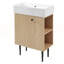 Meuble-lavabo en bois 21,6 po avec rangement à droite, lavabo simple en céramique et structure en métal durable