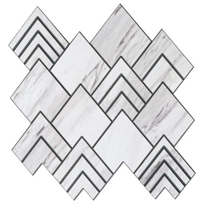 3.93'' W x 3.35'' L Engineered Stone Peel and Stick Mosaic Tile