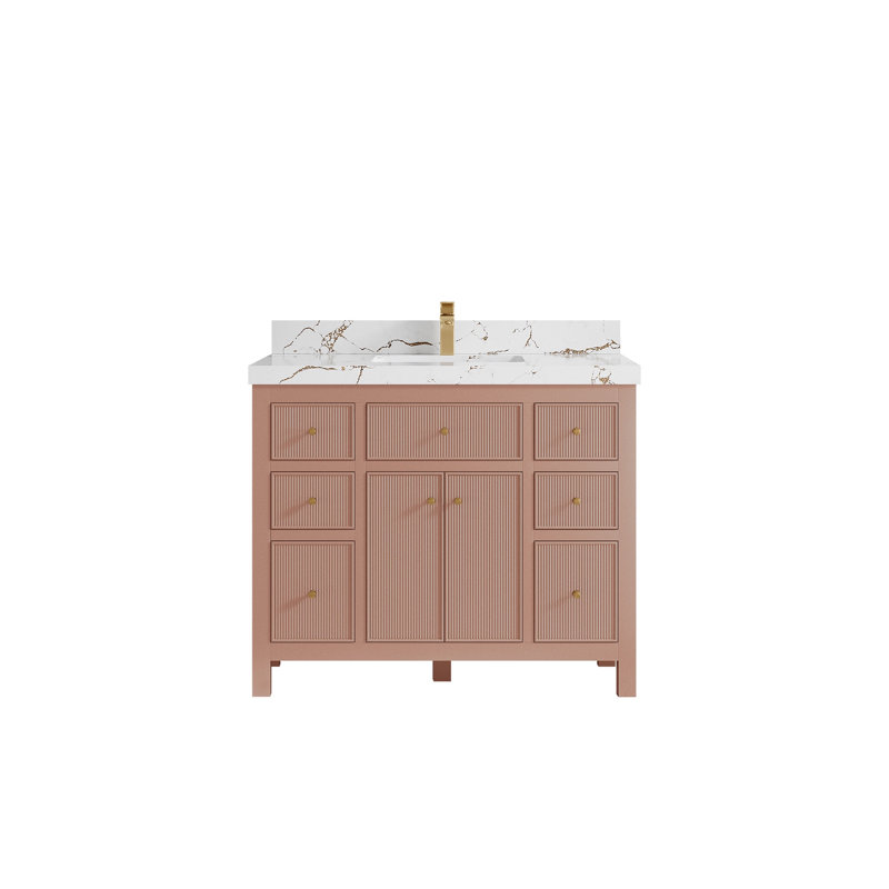 Ensemble de meuble-lavabo simple 42 po avec plateau Sonoma, 2 PO – Blanc