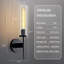 Ensemble de deux appliques murales noires avec tube de verre, éclairage mural pour meuble-lavabo 2 lumières pour salle de bain, salon, chambre à coucher, couloir et escalier