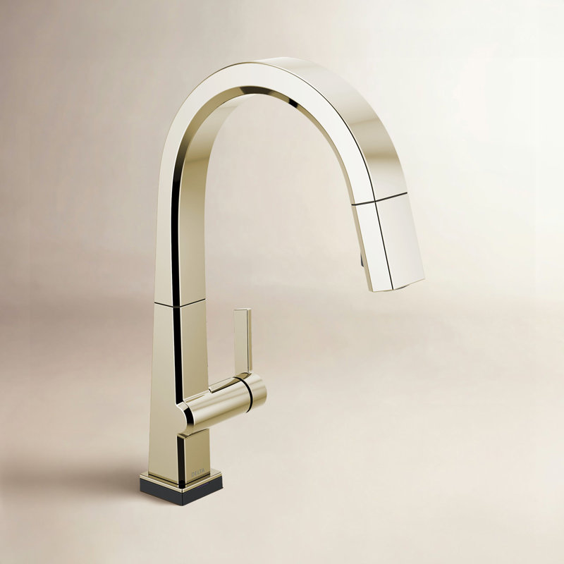 Robinet de cuisine pivotant à poignée simple avec technologie Touch20, Nickel poli