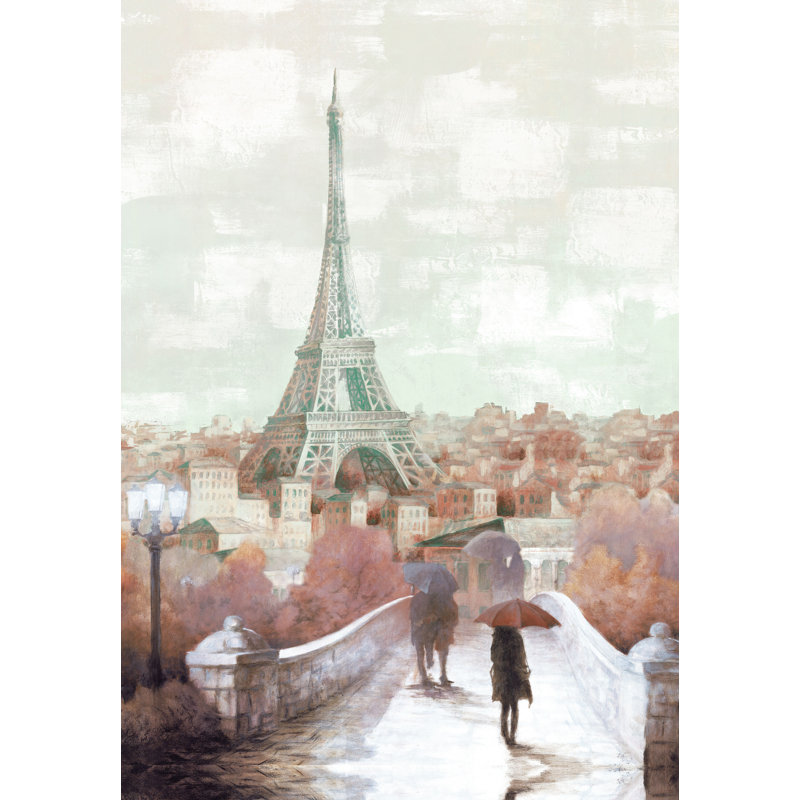 Bridge into Paris - Painting Print, Black Floater Framed, 46cm H x 30cm W