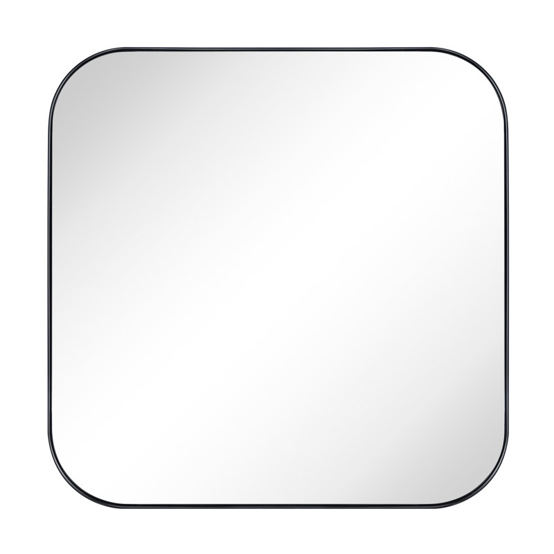 Miroir mural Josilyn, Noir mat, 24 po x 24 po