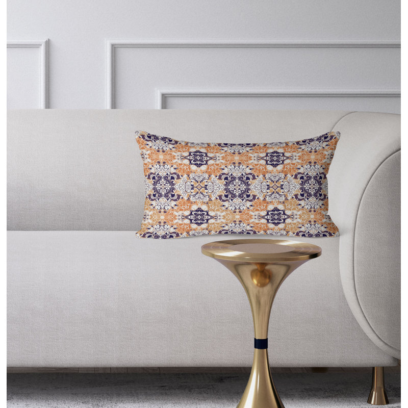 Coussin Vibrant Botanicals, Orange/mauve