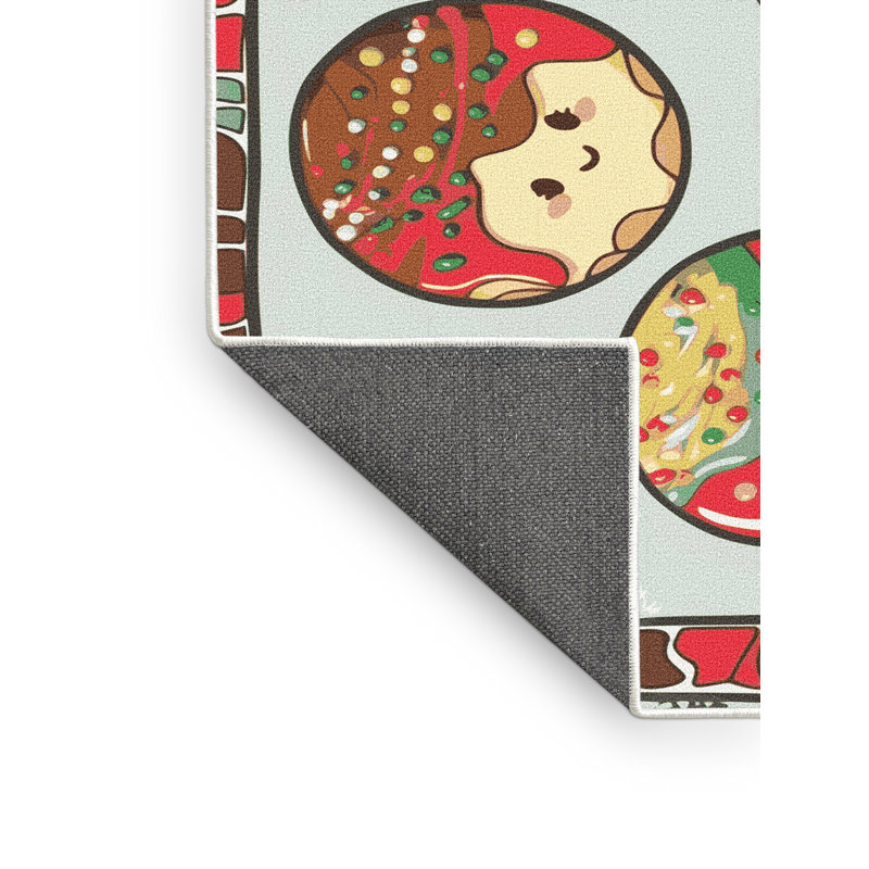 Tapis de vacances The Holiday Aisle® Cookies, Rectangle de 5 pi x 8 pi