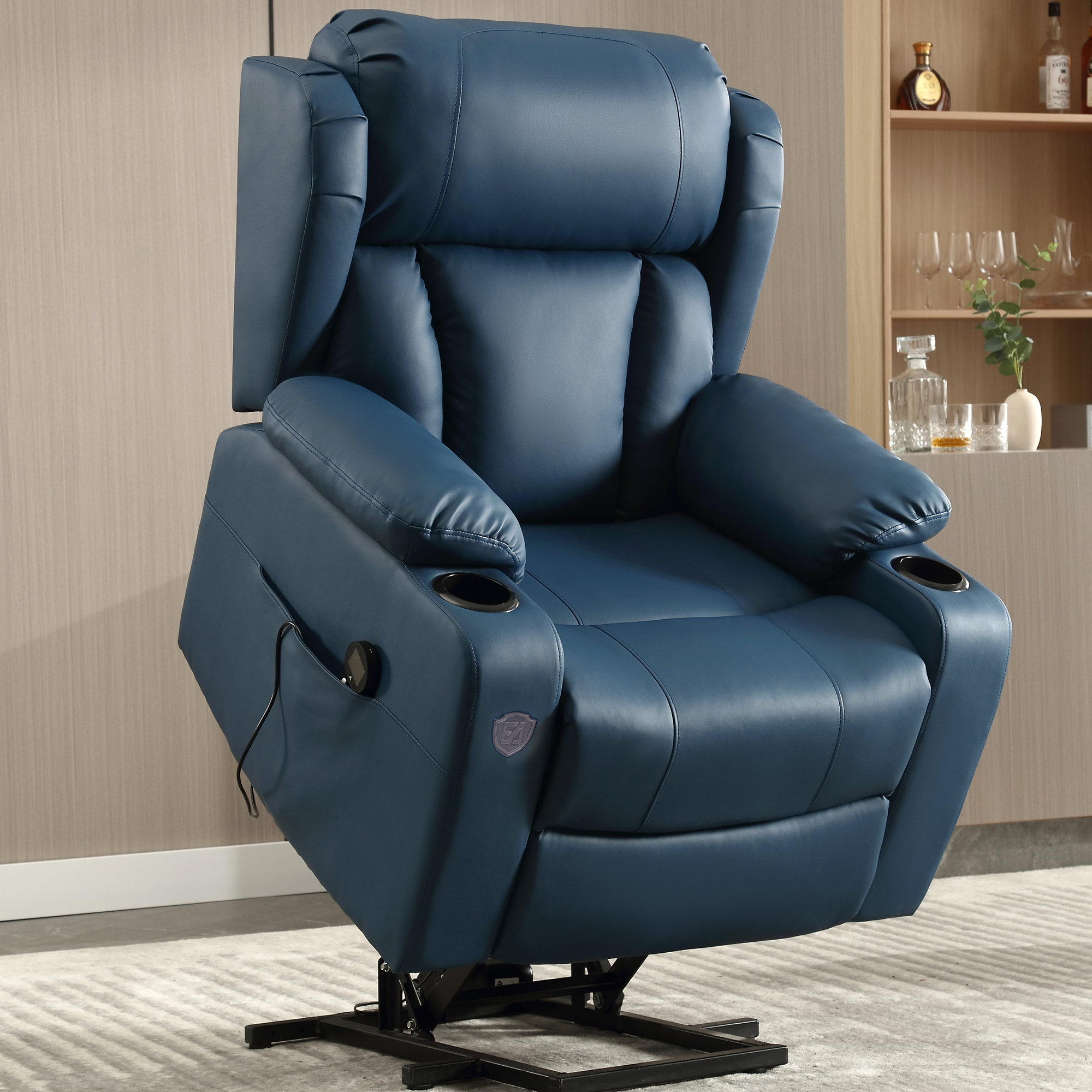 Latitude Run® Faux Leather Power Lift Recliner Chair with Massage and  Heating Functions & Reviews