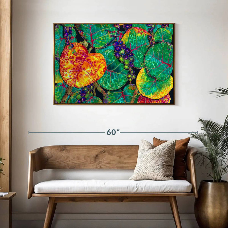 Seagrape, Cadre flottant doré, 43 po x 29 po